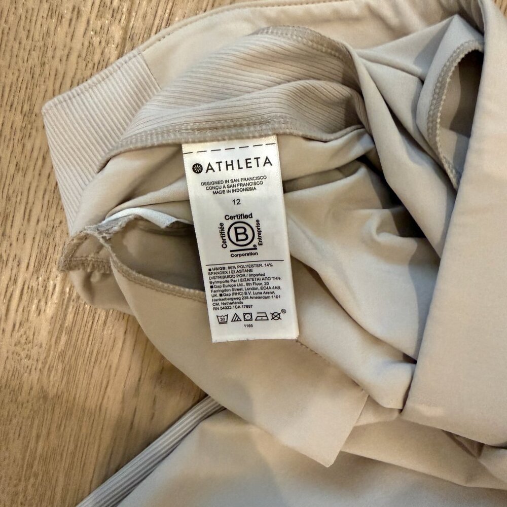 Athleta Brooklyn Ankle Pant Khaki 12 Featherweight Travel - Picture 3 of 7